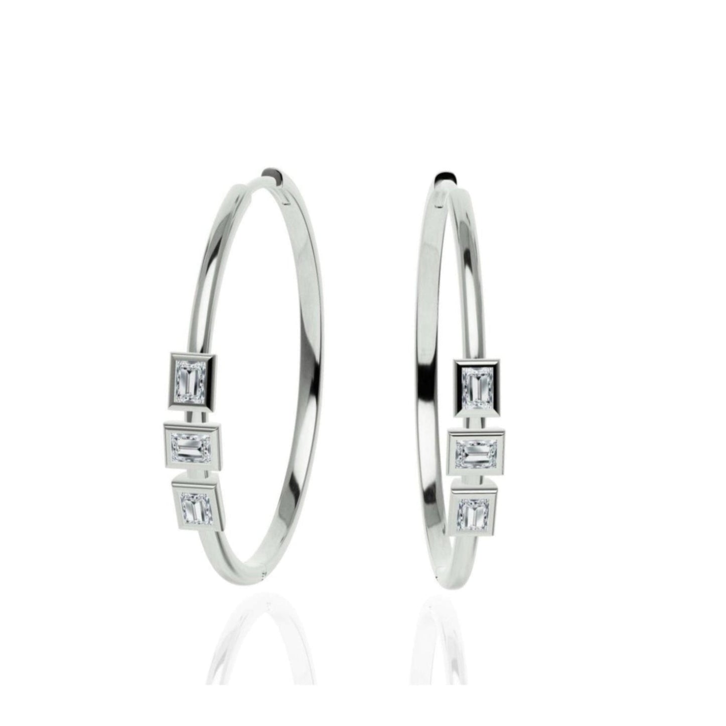 3 Rice Hoop Earrings
