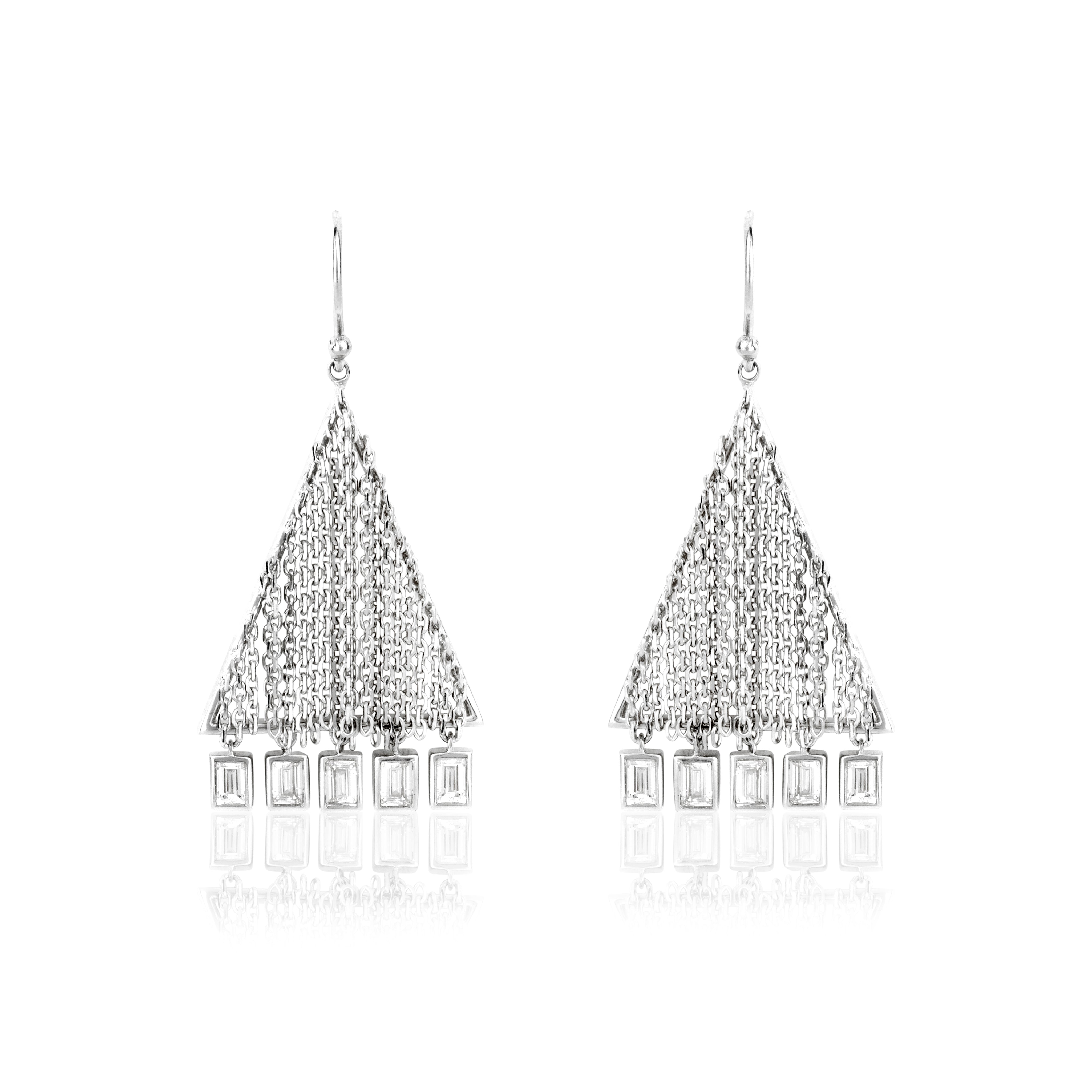 Triangle Fringed Rice Earrings