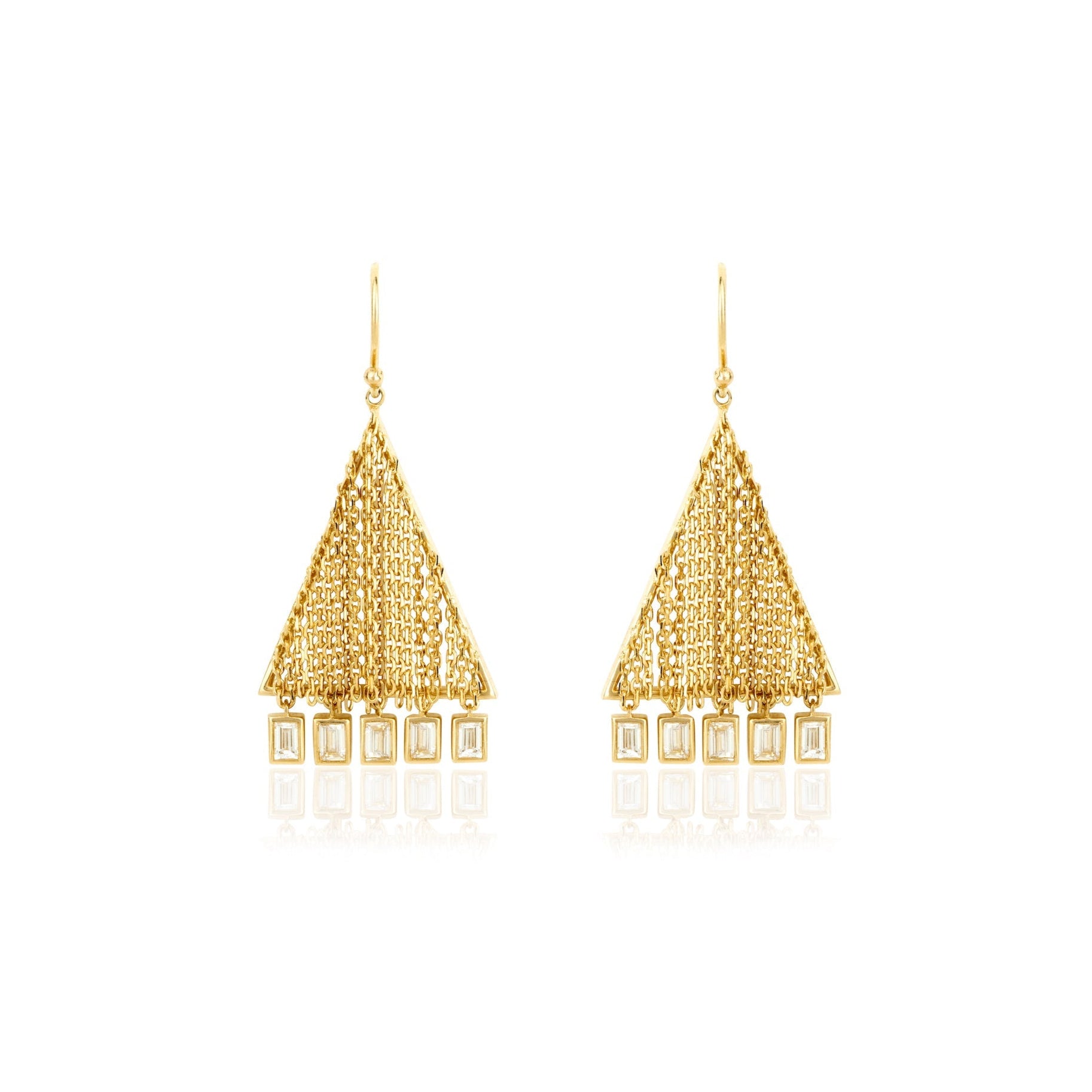 Triangle Fringed Rice Earrings