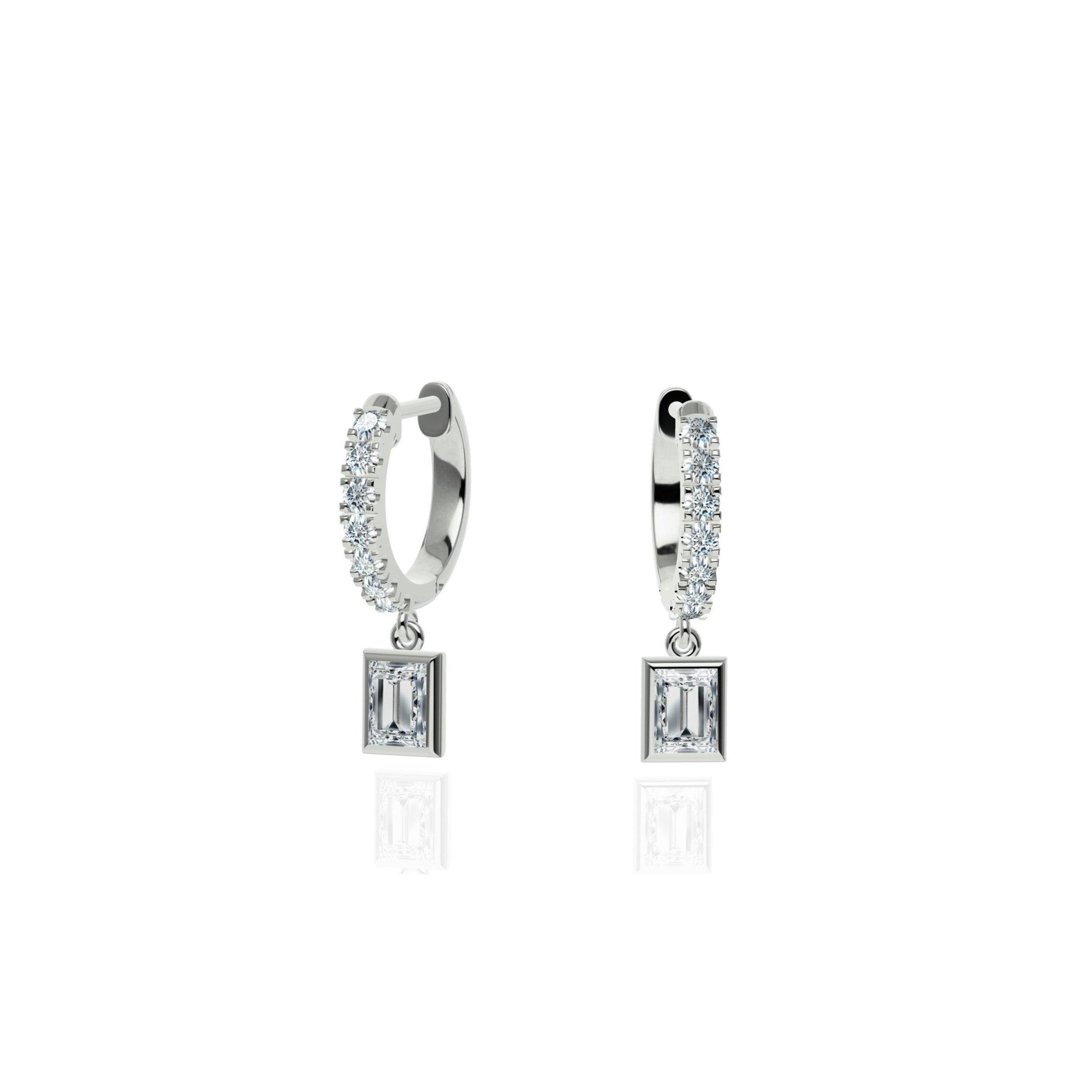 Single Rice Drop Earrings - Pavé