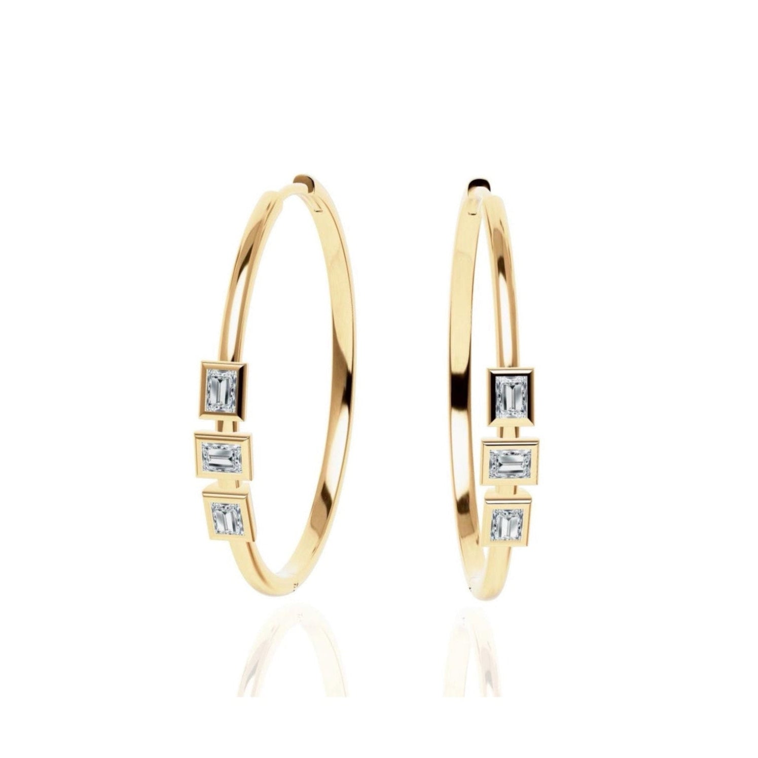 3 Rice Hoop Earrings