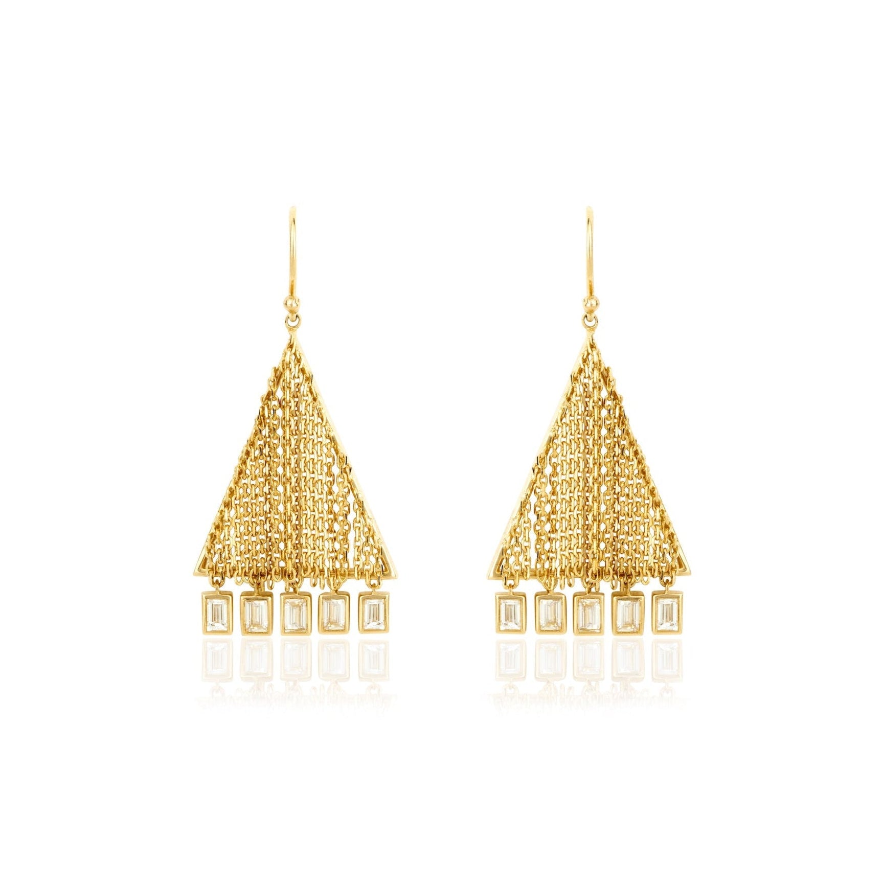 Triangle Fringed Rice Earrings