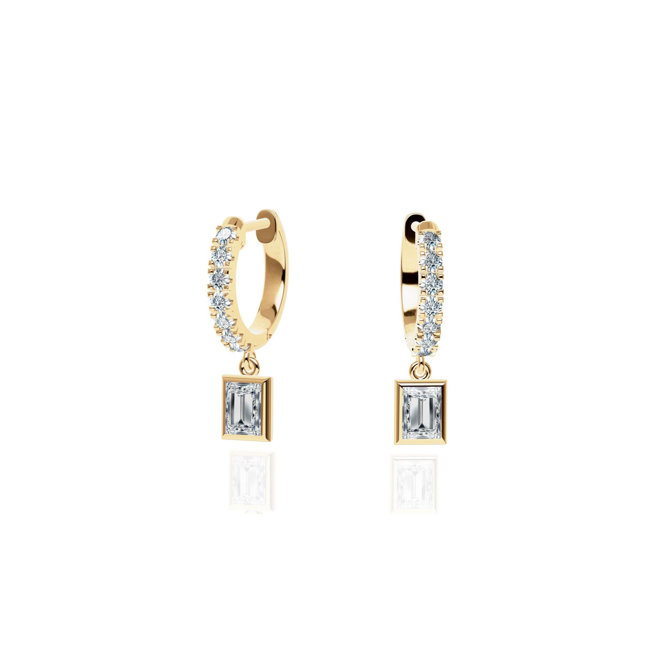 Single Rice Drop Earrings - Pavé